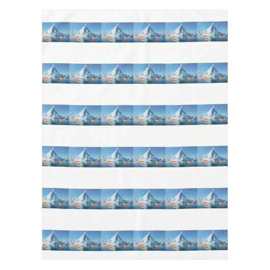 テーブルクロスバレンタインデペンギン テーブルクロス (正面)