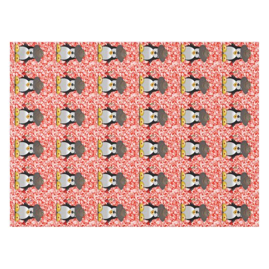 テーブルクロスバレンタインデペンギン テーブルクロス (正面(横))