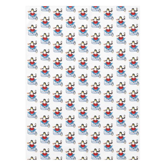 テーブルクロスバレンタインデペンギン テーブルクロス (正面)