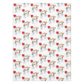 テーブルクロスバレンタインデーハート火災雪だるま テーブルクロス (正面)