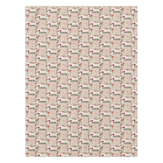 テーブルクロスバレンタインデーヴィンテージ テーブルクロス (正面)