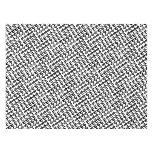 テーブルクロスバレンタインデー黒ハート テーブルクロス (正面(横))