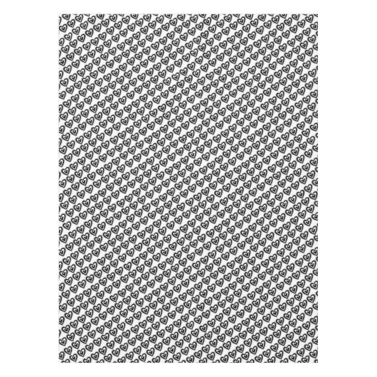 テーブルクロスバレンタインデー黒ハート テーブルクロス (正面)