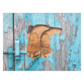 テーブルクロスブルーウッドバーンドアブーツカントリールスティ テーブルクロス (正面(横))