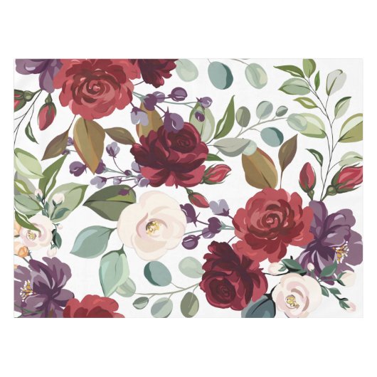 テーブルクロスホワイトローゼス金ゴールド幾何学模様 テーブルクロス (正面(横))