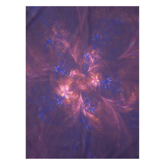 テーブルクロス抽象芸術の青と紫の形状 テーブルクロス (正面)