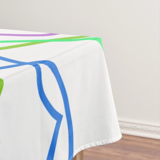 テーブルクロス白い緑の万華鏡のように千変万化するパターン花 テーブルクロス (インサイチュ)