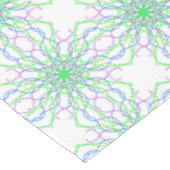 テーブルクロス白い緑の万華鏡のように千変万化するパターン花 テーブルクロス (アングル)