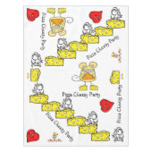 テーブルクロス白チーズピザパーティーイエローマウス テーブルクロス (正面)