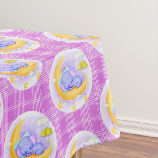 テーブルクロス紫の格子象 テーブルクロス (インサイチュ)