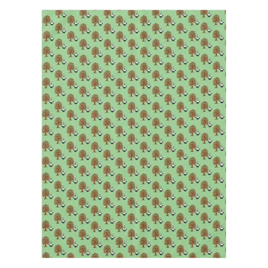 テーブルクロス緑の黒い羊の木 テーブルクロス (正面)