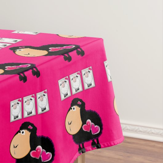 テーブルクロス羊ピンクハート テーブルクロス (インサイチュ)