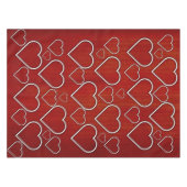 テーブルクロス赤と白ハート テーブルクロス (正面(横))