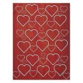 テーブルクロス赤と白ハート テーブルクロス (正面)