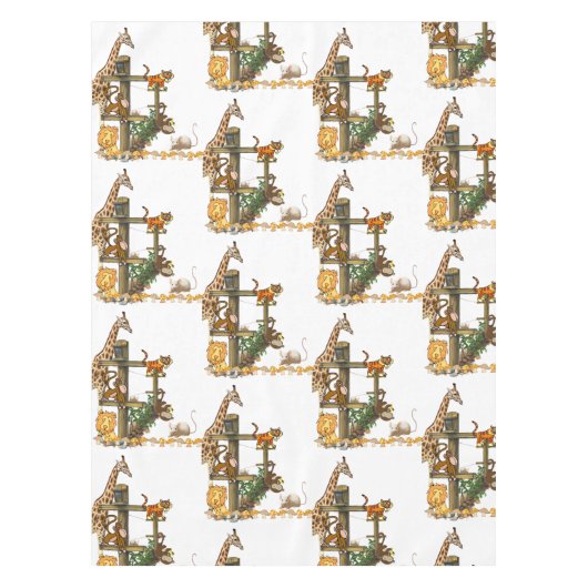 テーブルクロス野生動物誕生日 テーブルクロス (正面)