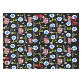 テーブルクロス、ハッピーファースト誕生日、#1ブラック テーブルクロス (正面(横))