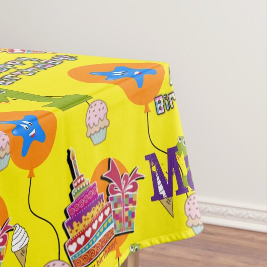 テーブルクロス、ハッピーファースト誕生日、#1黄 テーブルクロス (インサイチュ)