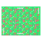 テーブルクロス、ハッピー10誕生日、#10緑 テーブルクロス (正面(横))