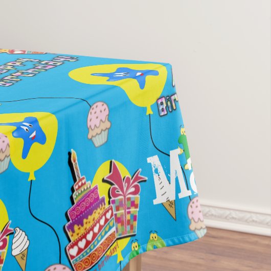 テーブルクロス、ハッピー10誕生日、#10青 テーブルクロス (インサイチュ)