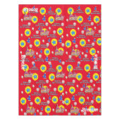 テーブルクロス、ハッピー4歳の誕生日、#4赤 テーブルクロス (正面)