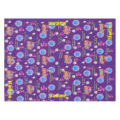 テーブルクロス、ハッピー5誕生日、#5紫 テーブルクロス (正面(横))