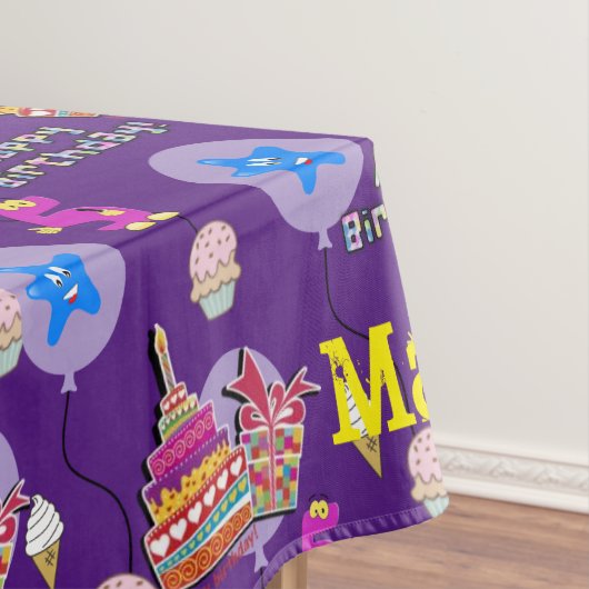 テーブルクロス、ハッピー5誕生日、#5紫 テーブルクロス (インサイチュ)