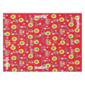 テーブルクロス、ハッピー7誕生日、#7赤 テーブルクロス (正面(横))