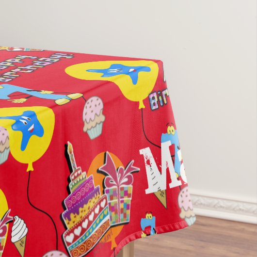 テーブルクロス、ハッピー7誕生日、#7赤 テーブルクロス (インサイチュ)