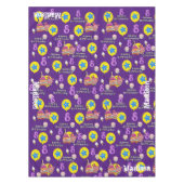 テーブルクロス、ハッピー8誕生日、#8紫 テーブルクロス (正面)