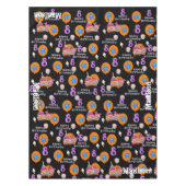 テーブルクロス、ハッピー8誕生日、#8黒 テーブルクロス (正面)