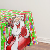 テーブルクロス、メリークリスマスストライプテディベア テーブルクロス (インサイチュ)