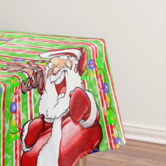 テーブルクロス、メリークリスマスストライプテディベア テーブルクロス (インサイチュ)