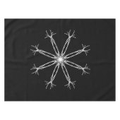 テーブルクロス、白黒、万華鏡のように千変万化するパターン花 テーブルクロス (正面(横))