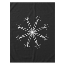 テーブルクロス、白黒、万華鏡のように千変万化するパターン花 テーブルクロス