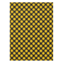 テーブルクロス、黄色オレンジ色万華鏡のように千変万化するパターン花 テーブルクロス