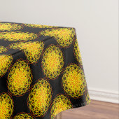 テーブルクロス、黄色オレンジ色万華鏡のように千変万化するパターン花 テーブルクロス (インサイチュ)