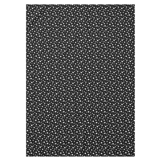 テーブルクロス"60x84"の黒く及び白い水玉模様 テーブルクロス (正面)