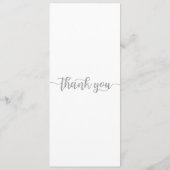 テーブルサンキューカード、設定カードの感謝してい配置 メニュー (裏面)