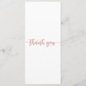 テーブルサンキューカード、設定カードの感謝してい配置 メニュー (裏面)