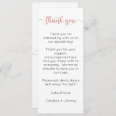 テーブルサンキューカード、設定カードの感謝してい配置 メニュー (正面/裏面)