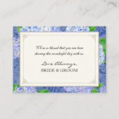 テーブルシーティングエスコートブルーアジランジェアレースフローラ プレイスカード (裏面)