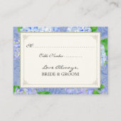 テーブルシーティングエスコートブルーアジランジェアレースフローラ プレイスカード (裏面)