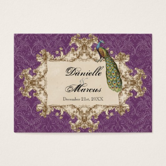 テーブルシーティング – パープルヴィンテージ孔雀&エッチング (正面)