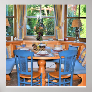 テーブルセッティングランプウィンドアウトドアガーデンポスター ポスター
