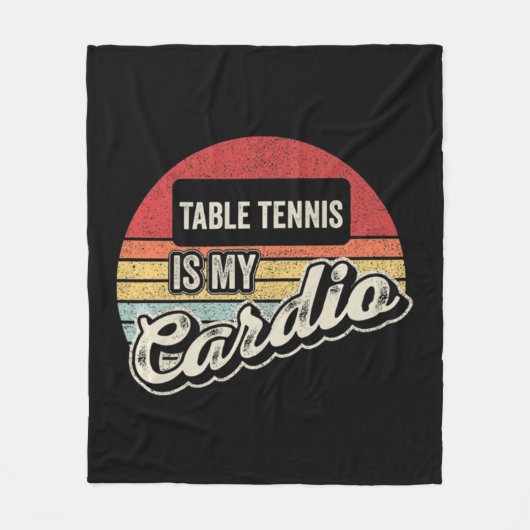 テーブルテニスマイカーディオヴィンテージレトロPingPong フリースブランケット (正面)