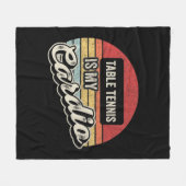 テーブルテニスマイカーディオヴィンテージレトロPingPong フリースブランケット (正面(横))