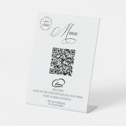 *~*テーブルテントの卓上シンプルの彩度ロゴQR 台座サイン (正面)