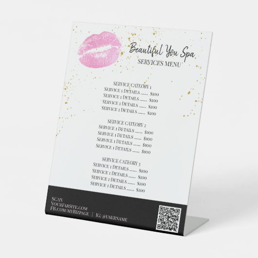 *~*テーブルテントピンクLIPSテーブルトップペデスタル記号 台座サイン (正面)