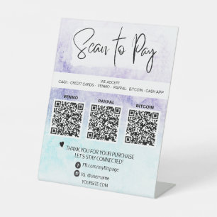 *～*テーブルテントペデスタルの標識テーブルトップQR支払い 台座サイン