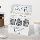 *~*テーブルテントペデスタル標識テーブルトップ- QR支払い 台座サイン (インサイチュ)